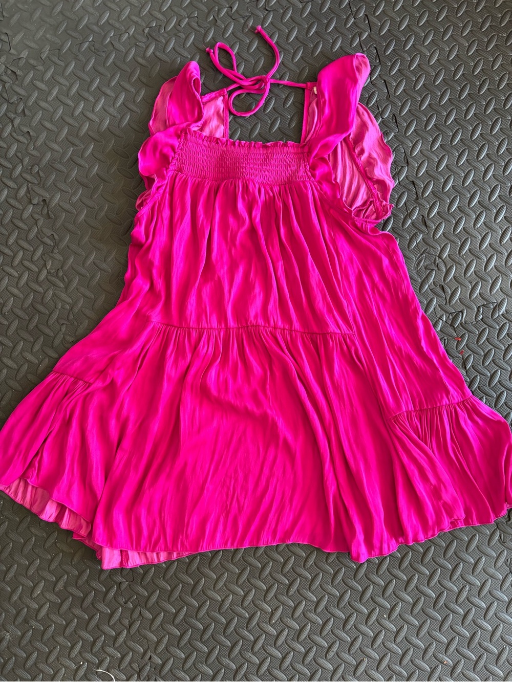 Free People Hot Pink Ruffle Strap Tank Dress
